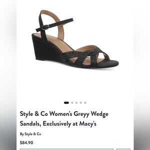 Style & Co. Women's Greyy Wedge Sandals  (Fits 6.5)